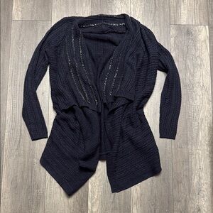 Haute Hippie Navy Chain Cardigan Sweater